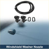 Black plastic windshield washer nozzle kit with two nozzles hose and clips for Toyota 4wd ute offroad use