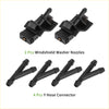 Black plastic windshield washer nozzles with y shaped hose connector for toyota 4wd ute offroad models 2007 to 2013