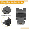 Black solid plastic windshield washer nozzle kit with strong pressure jet for Toyota 4Runner 2010-2023 front side