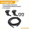 Black plastic windshield washer nozzles with integrated connectors and threaded ends for toyota rav4 2000-2004