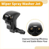 Black plastic windshield washer nozzle kit for toyota rav4 2000-2004 with two gold spray jets for fast water flow