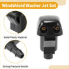 Black solid plastic windshield washer nozzle kit with strong pressure jet and 1 fluid hose for toyota tacoma 2016-2023