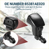 Black plastic windshield washer nozzle with curved top and threaded connection for toyota sienna 2004-2010 shown from back side