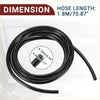 Black flexible hose 1.8 meters long with 6.7mm diameter for windshield washer nozzle set toyota sienna 2004-2010
