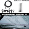 Black plastic windshield washer nozzle spray kit with various nozzles and coiled hose for Toyota Sienna 2011-2023