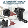 Black plastic windshield washer nozzle with molded design and threaded connection for toyota tacoma back side view