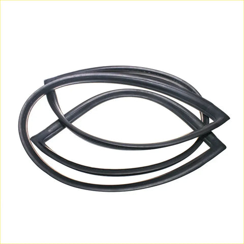 Black rubber windshield weatherstrip seal for mitsubishi delica star wagon l300 1986-1999 shown from the back side