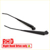 Black rubberized windshield wiper arm and blade assembly for right-hand drive toyota hilux 1979-1983