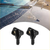 Black plastic windshield wiper washer nozzle spray jets with gold fittings for toyota 4runner shown from back side
