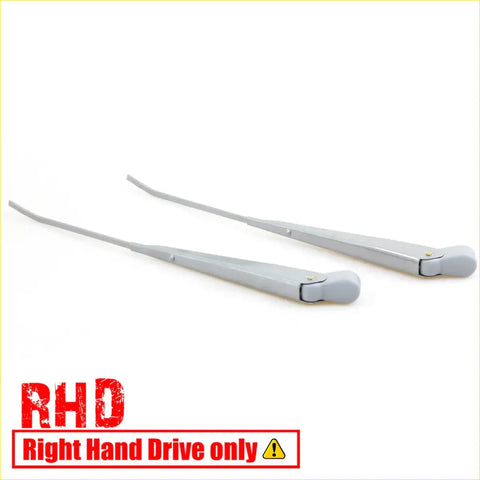 Silver metal wiper arm assembly for right-hand drive nissan datsun 720 ute 1980-1989 shown from back side