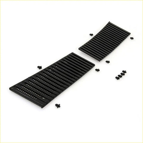 Black plastic wiper cowl grille for nissan navara d21 1985-1998 with parallel slats and matching clips