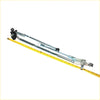 Silver metal wiper linkage arm for toyota hilux 2004-2015 with black rubberized mounting parts shown from backside