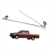 Chrome finished metal wiper linkage arm assembly for red mazda b-series b2200 b2600 pickup 1986-1993 visible from back side