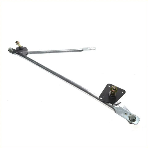 Silver metal wiper linkage transmission with black brackets and brass hardware for Nissan Datsun 620 Ute 1972-1979