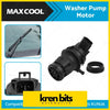Black plastic wiper windscreen washer pump motor with cylindrical body and threaded connector for toyota hilux kun16