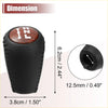 Black leather wrapped gear shift knob with reddish brown wood grain top and white gear pattern for toyota land cruiser