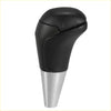 Wood pattern black gear shift knob for toyota land cruiser in black leather gloves with polished silver base