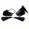 X2 black plastic side-view mirrors with integrated led turn signals and brackets for Toyota Hilux 2005-2015 back side view